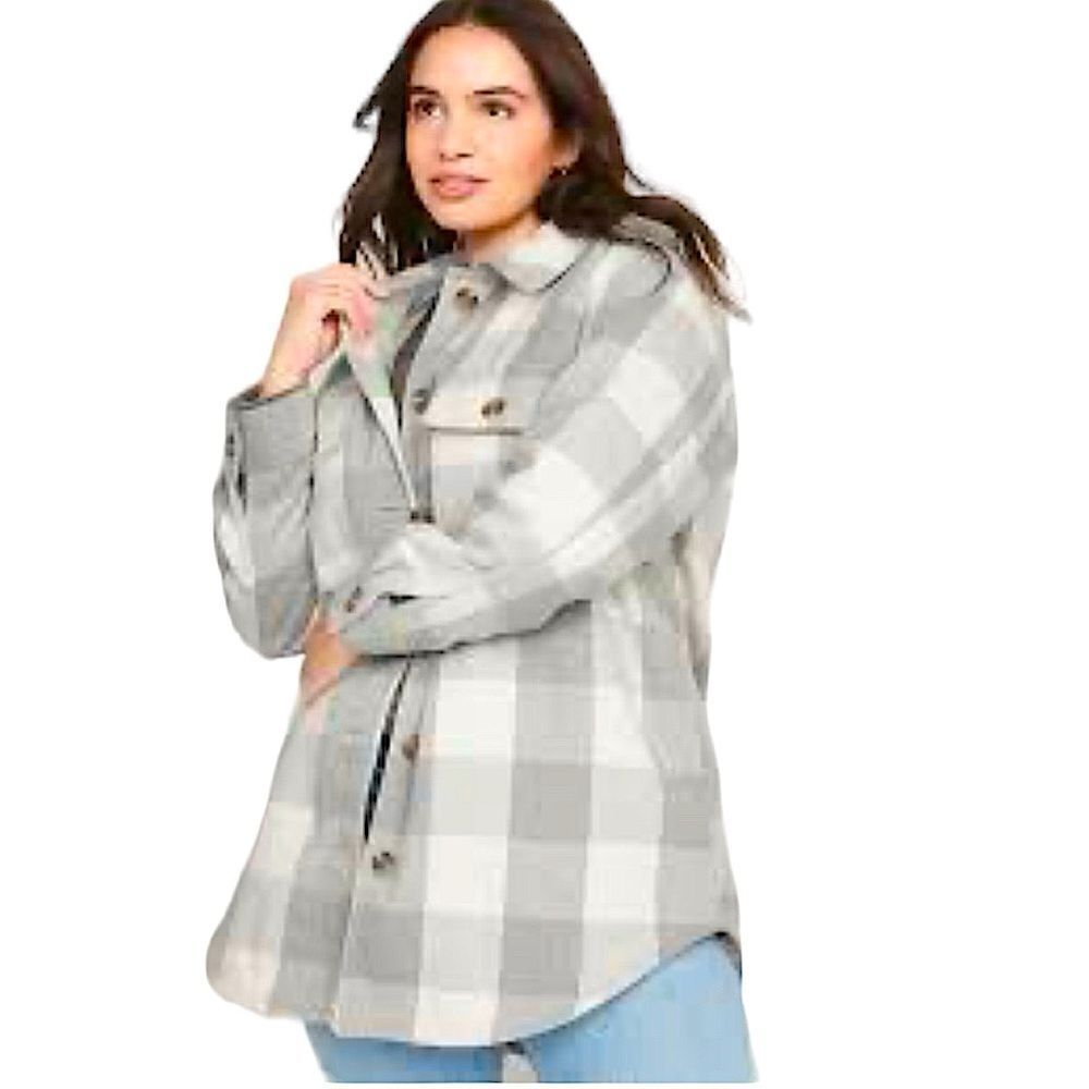 Old Navy Gray Buffalo Plaid Coat!